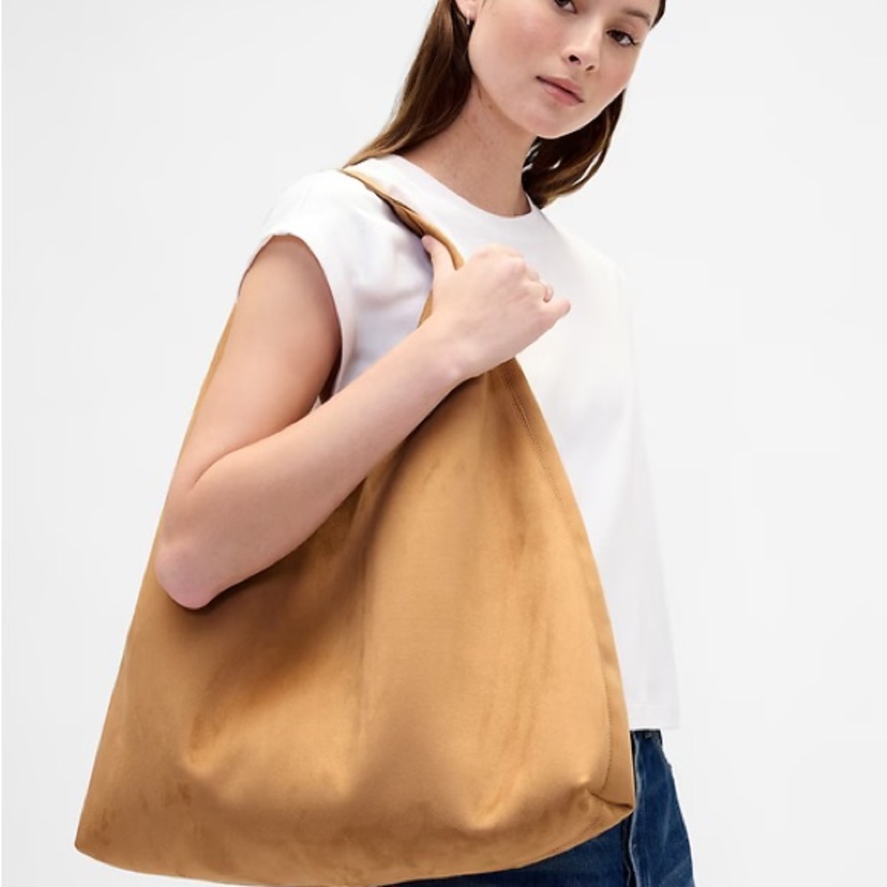 Gap Suede Honey Vegan Suede Slouchy Tote Bag - Picture 2 of 9